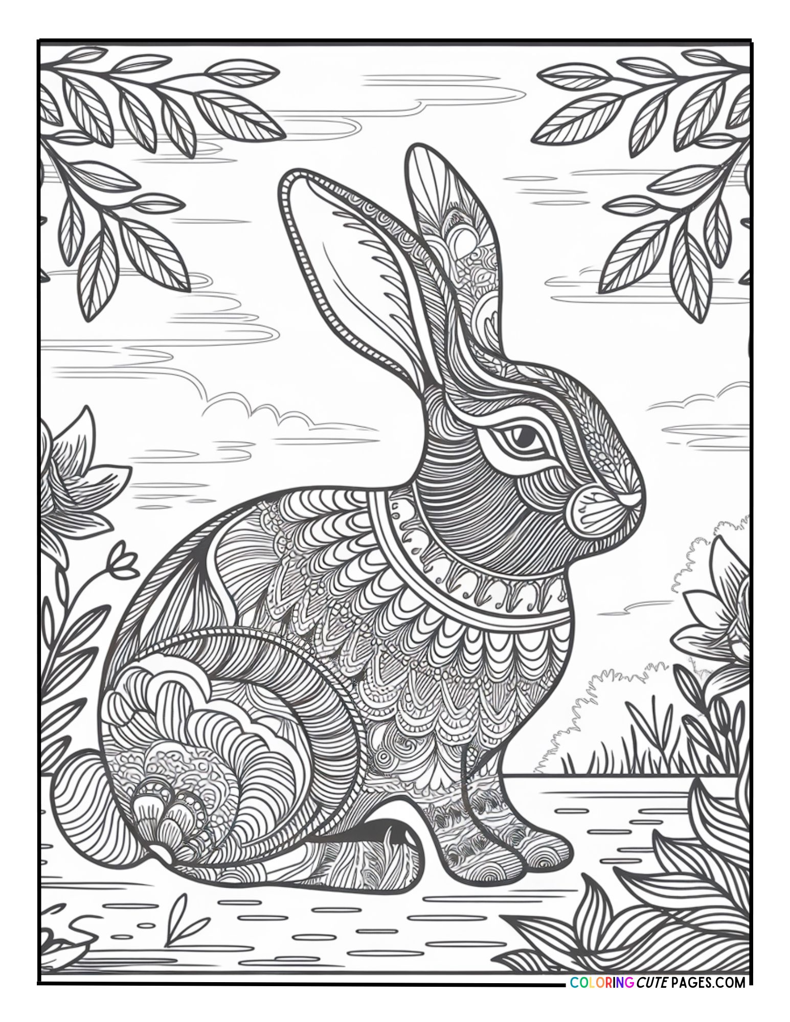 Bunny Mandala Coloring Pages (Free PDF Printables)