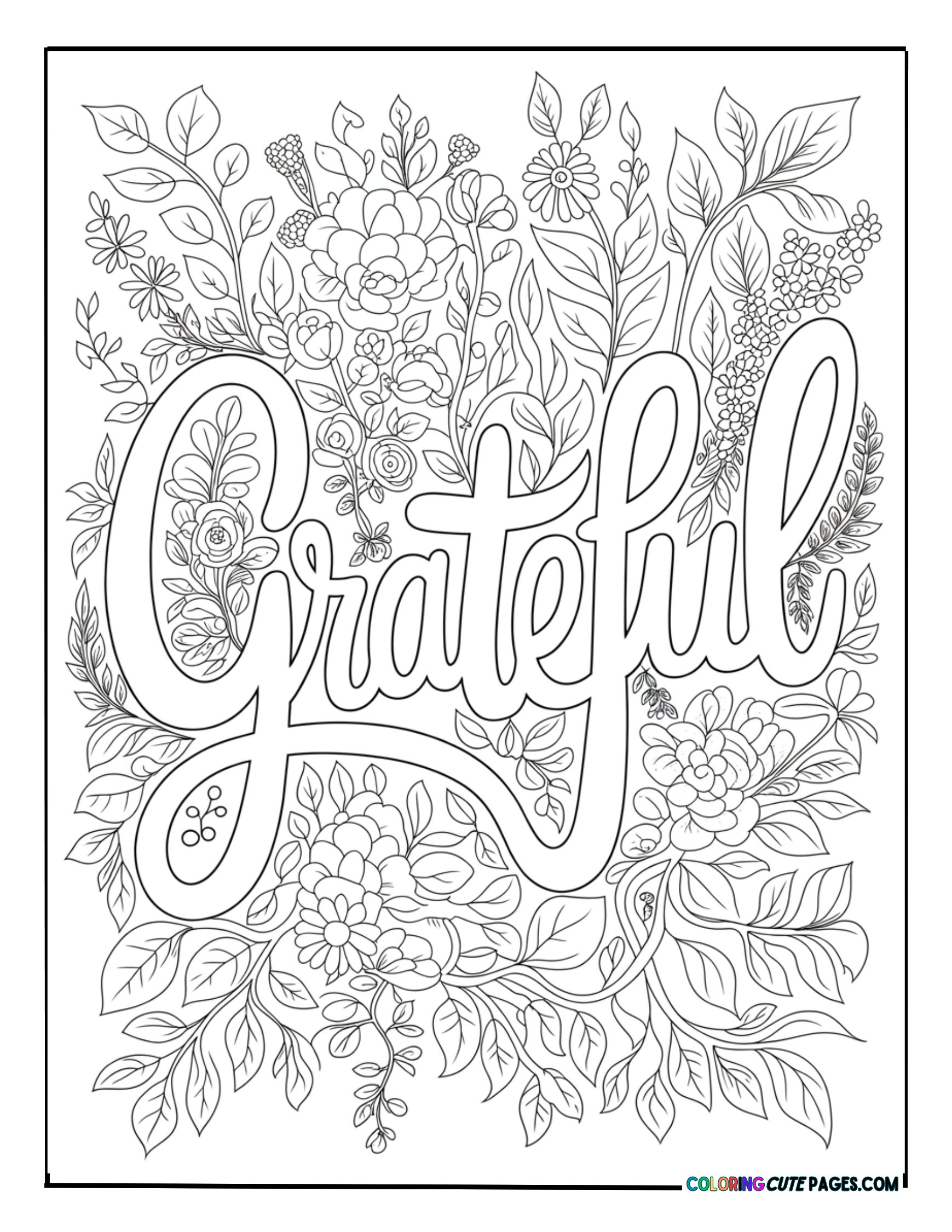 Grateful Coloring Pages