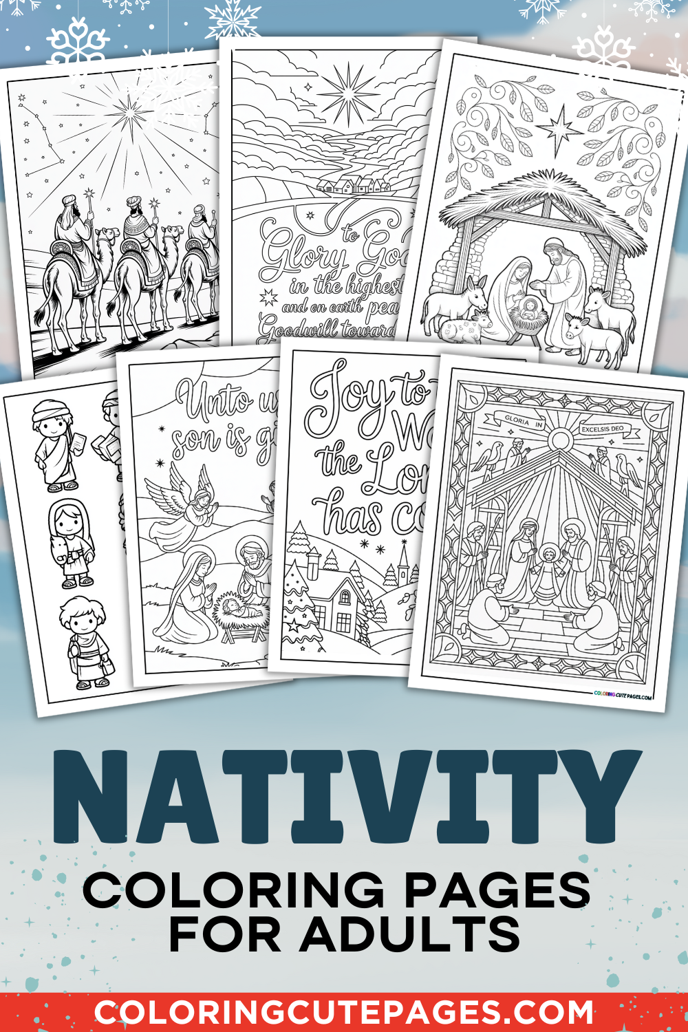 Nativity Coloring Pages for Adults