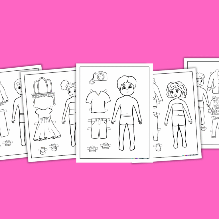 paper dolls coloring pages