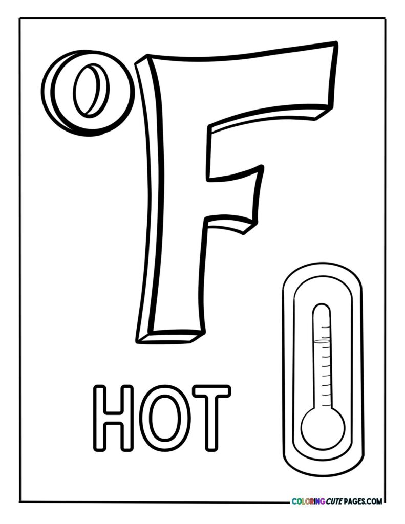 Letter F with a thermometer