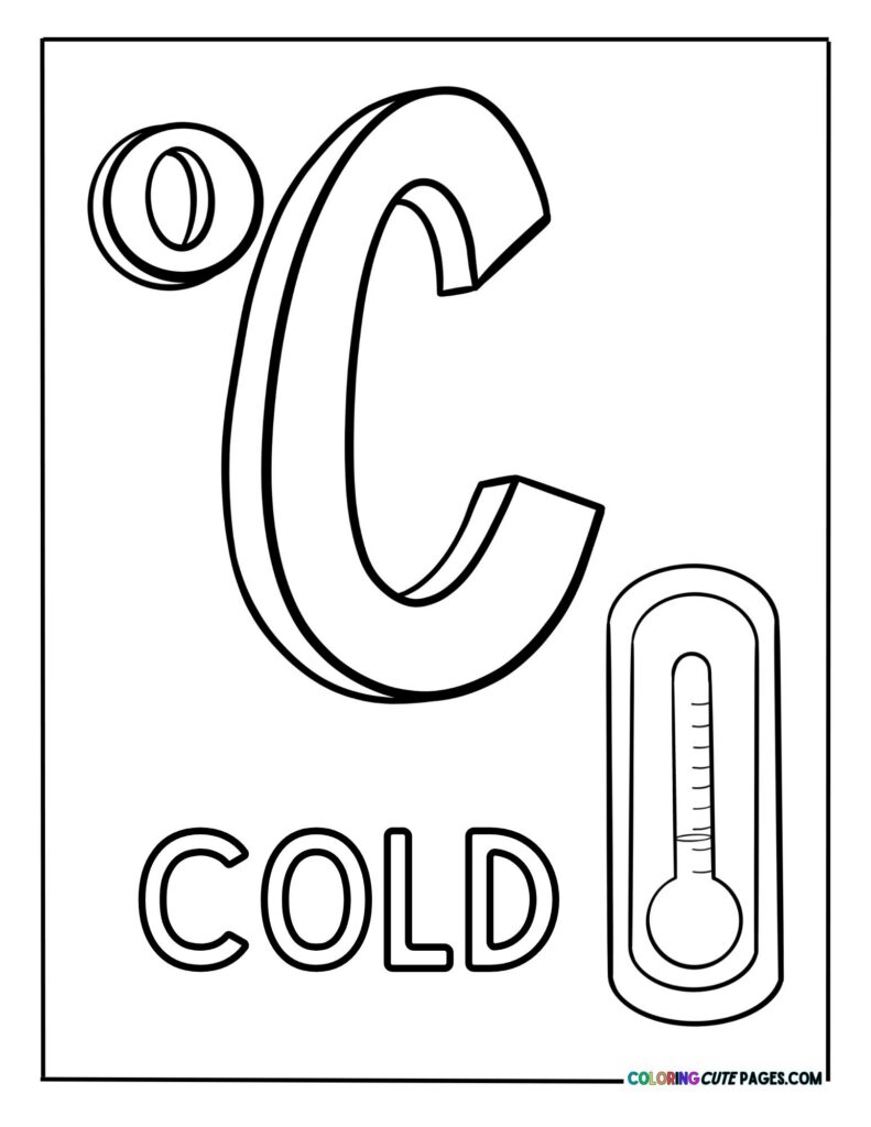 Letter C with a thermometer