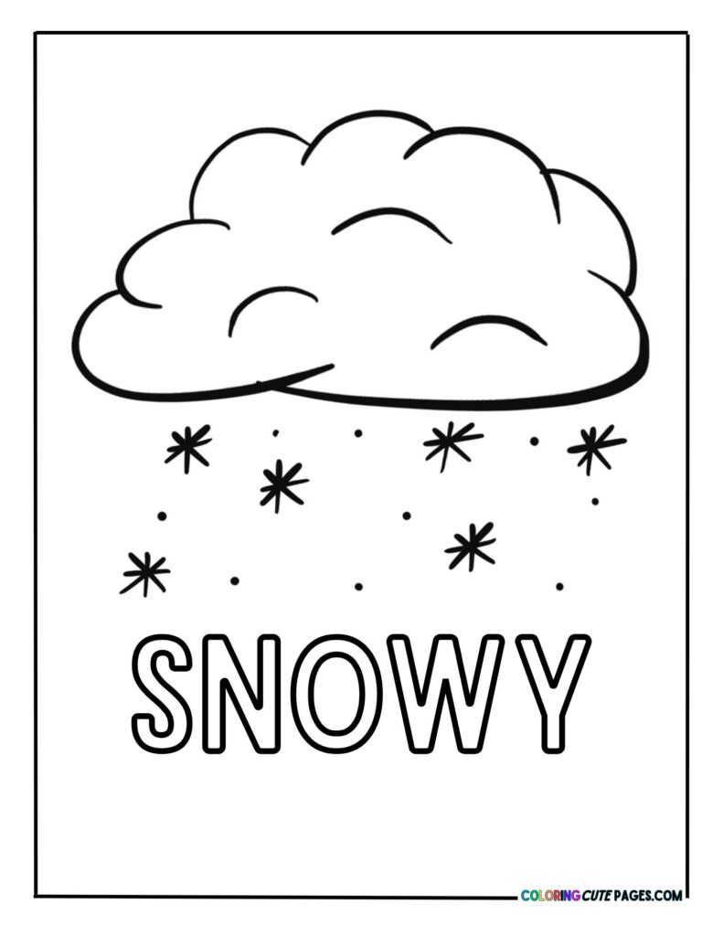 Snow falling from a cloud