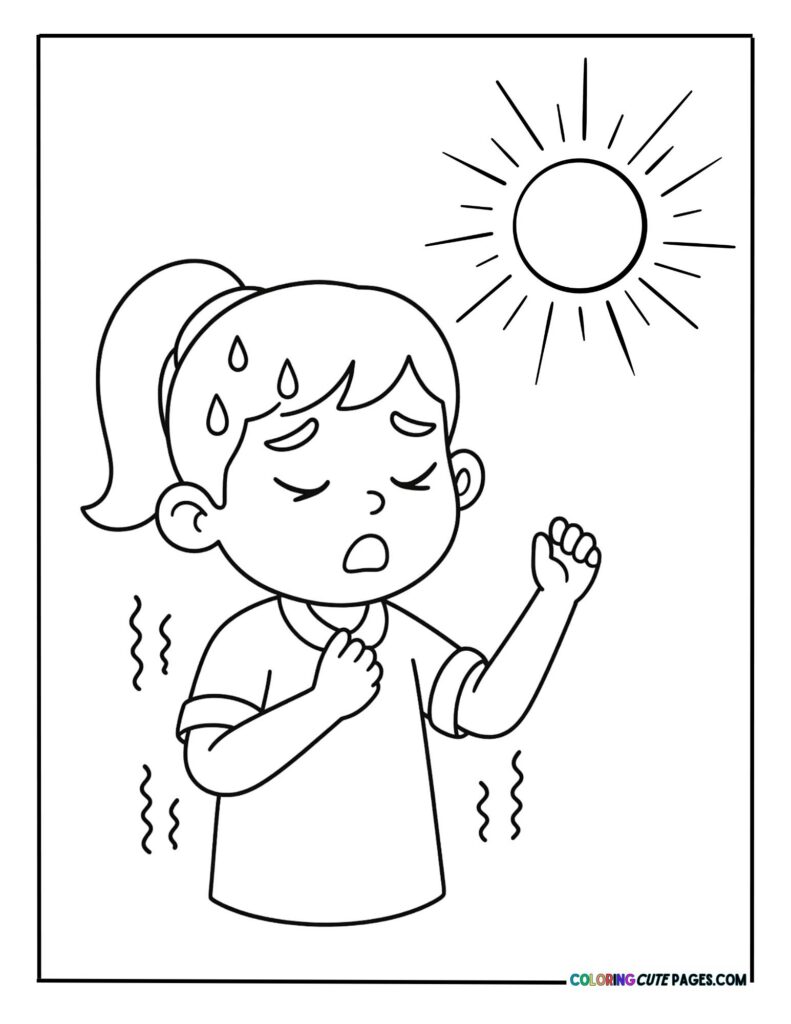 Person sweating under the hot sun