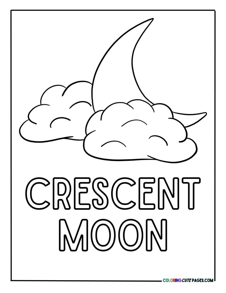 Crescent moon with clouds